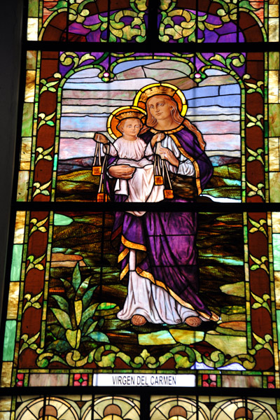 Panama Cathedral - stained glass, Virgen Del Carmen
