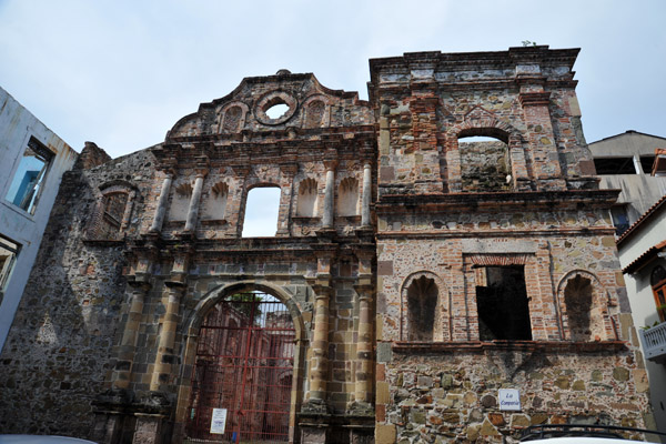 Façade of the ruins of Iglesia La Compañía, Panama-Casco Viejo
