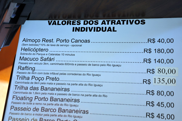 Iguaçu National Park prices