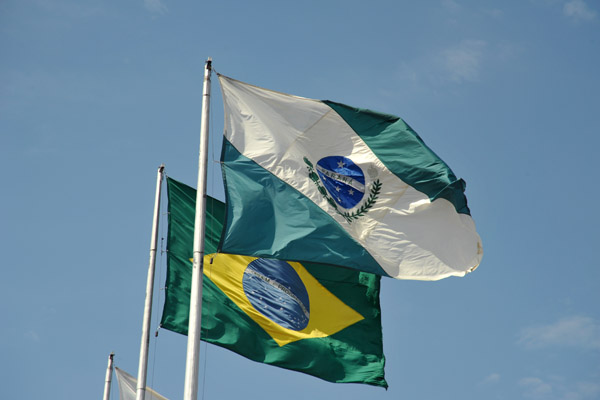 Flags of Brazil and the state of Paran
