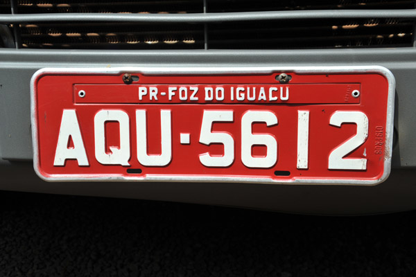 Brazil License Plate (red) - Paran - Foz do Iguau