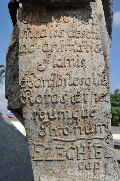 Detail of the scroll held by the Prophet Ezekiel