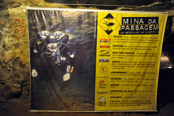 Scuba diving is offered 120m below the surface - Minas da Passagem