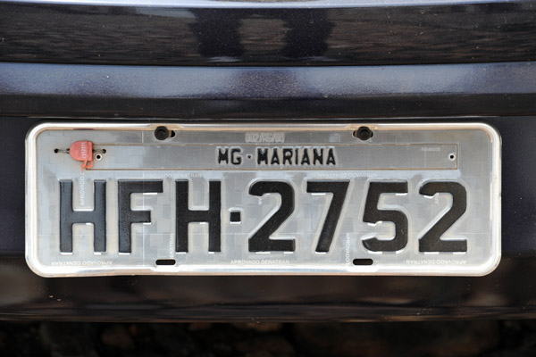 Brazil License Plate - Mariana, Minas Gerais (MG)