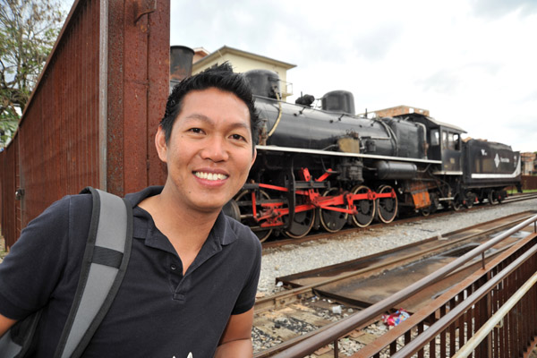 Dennis with the old steam train, Marina