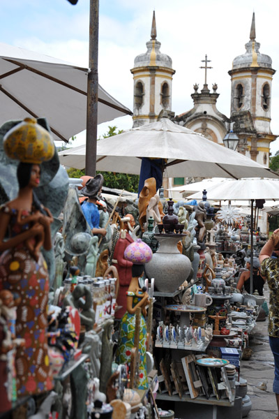 Tourist Market in front of the Church of St. Francis, Ouro Preto