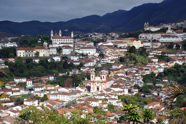 Sunshine on the Conception Church - view of Ouro Preto from Santa Efignia