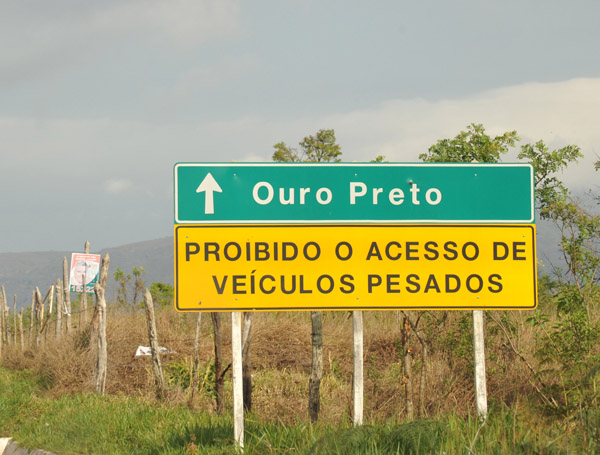 Estrada Real to Ouro Preto - heavy vehicles prohibited