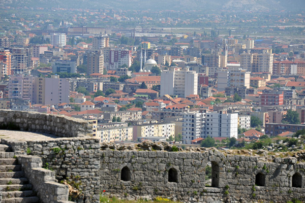 The city of Shkodr seen from the walls of Rozafa Castle