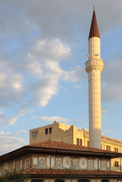 Ornate mosque at the first roundabout