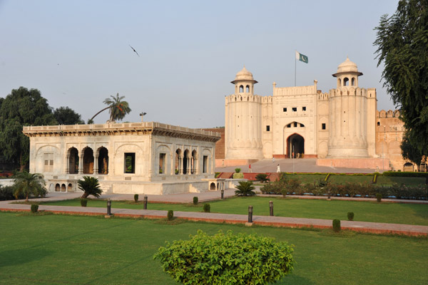 The green square between Lahore Fort and the Badshahi Mosque