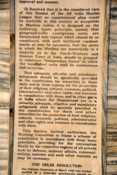 Text of the 1940 Lahore Resolution of the All-India Muslim League