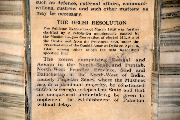 The Delhi Resolution, Minar-e-Pakistan