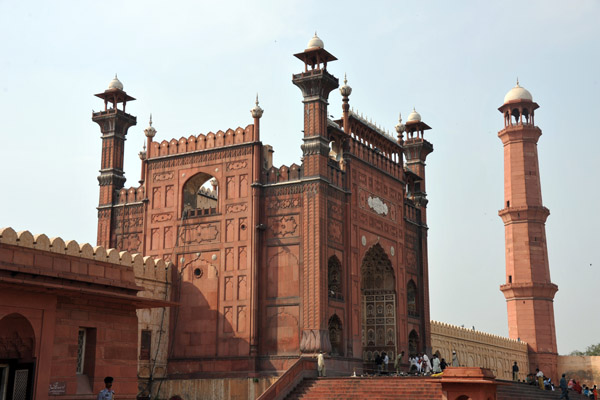 Main gate to Badshahi Mosque on the west side of Hazuri Bagh