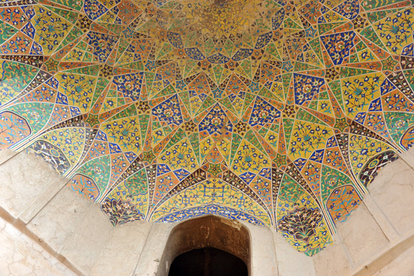 Colorful tile work in the Tomb of Asif Khan