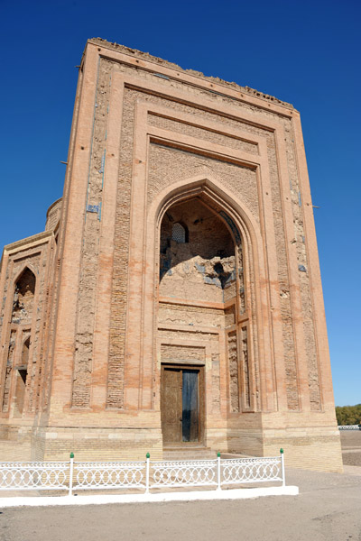 Mausoleum with a bright blue sky