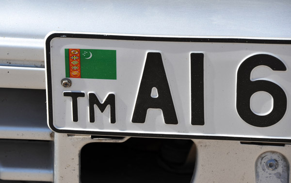 Flag of Turkmenistan on the license plate