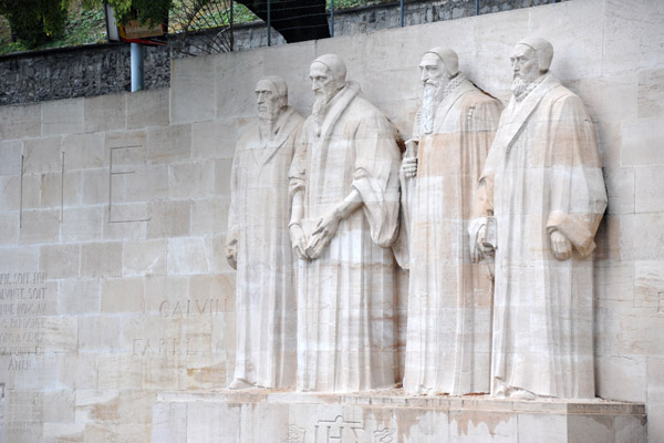 The leaders of Calvinism: William Farel, John Calvin, Theodore Beza, and John Knox