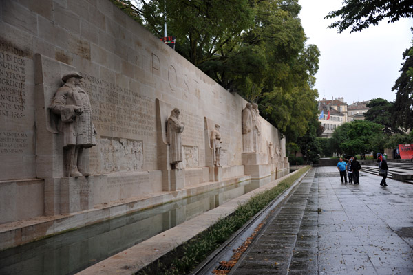 The Reformation Wall is on the grounds of the Universit de Genve 