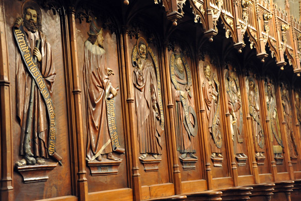 The Choir Stalls of the Cathedral of St. Peter survived the Protestant iconoclasm of 1535