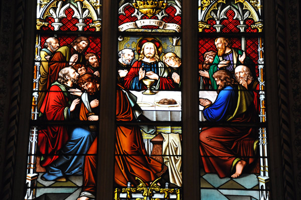 Last Supper stained glass window, Chapelle des Macchabes