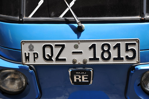 Sri Lankan License Plate with code of one of the 9 provinces