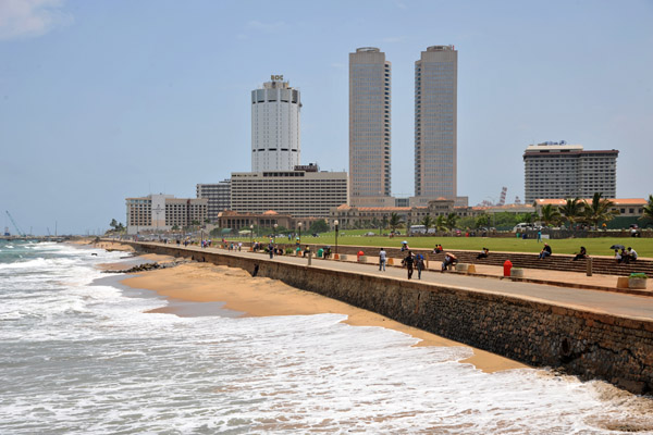 View looking north from the Galle Face Pier towards the Fort District