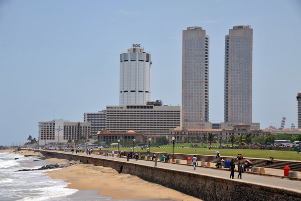 Towers of the Bank of Ceylon from the Galle Face Pier