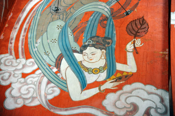 Painted ceiling of Po Lin Monastery