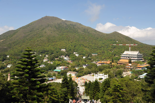 View of Po Lin Monastery while climbing up to the Tian Tan Buddha, Lantau Island