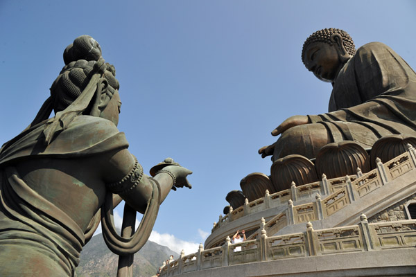 One of the Devas making offerings to the Tian Tan Buddha