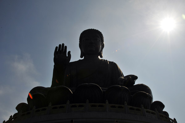 The Buddha of Lantau Island in the afternoon