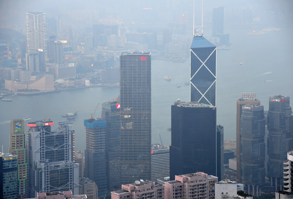 From the city, it looked like a clear day, but as the Peak Tram climbed, the typical Hong Kong haze took over