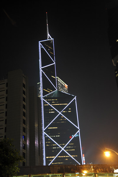 Bank of China Tower at night, Hong Kong