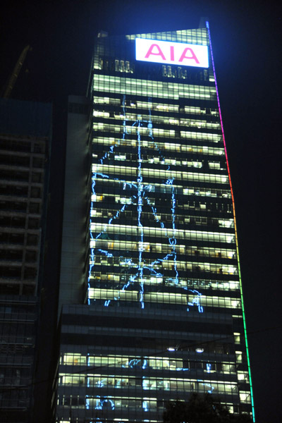 AIA Building at night, Hong Kong