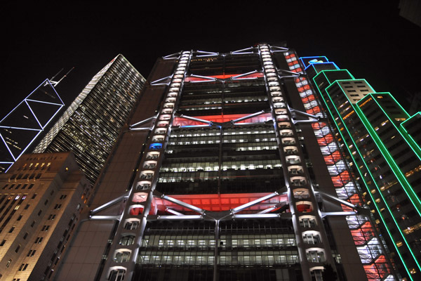 HSBC Building at night, Hong Kong