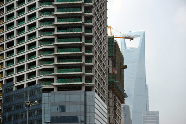 Construction of a new skyscraper on Century Avenue, Pudong