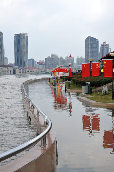 Pudong riverside walkway flooded
