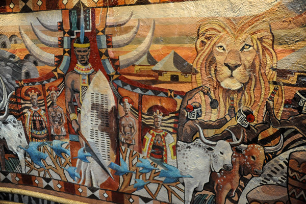 Murals in the dining hall, Lesedi Cultural Village
