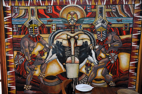 Murals in the dining hall, Lesedi Cultural Village