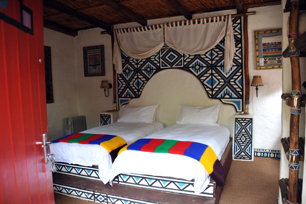 Guest room in the Ndebele Village at Lesedi