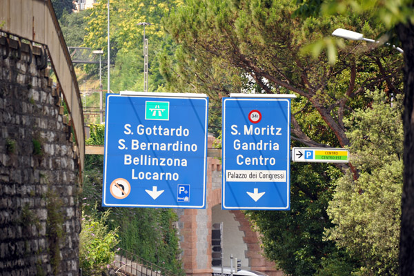 Autostrada exiting Lugano