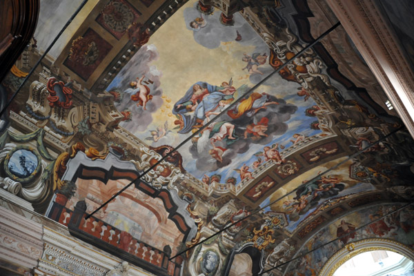 Vault of the Church of San Rocco with baroque frescoe by M.A. Pozzi