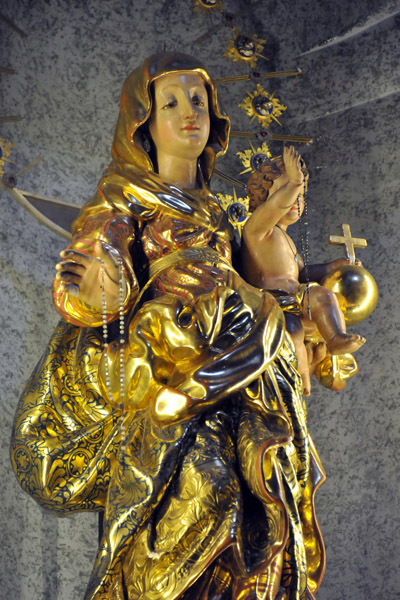 Gilded and painted Madonna & Child by Giovanni Gaffuri, 1665