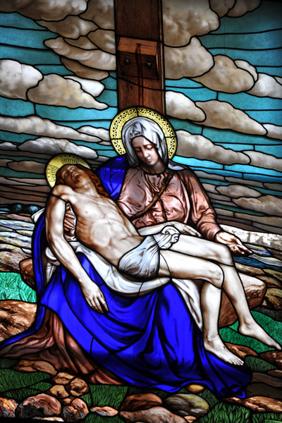 Stained glass window - Michelangelo's Pietà