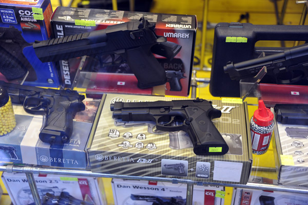 Very real looking Beretta BB guns in a shop - Buenos Aires