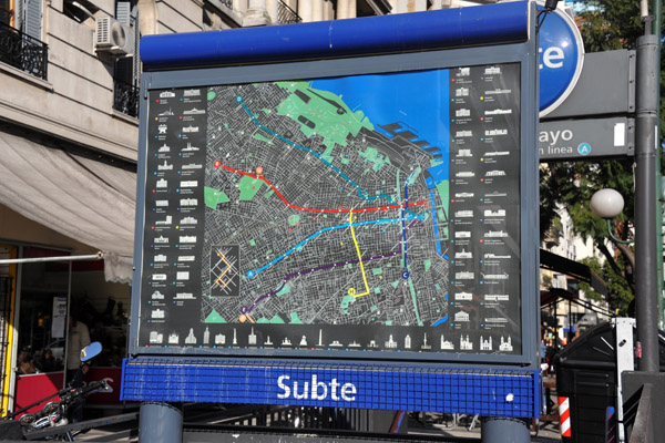 Buenos Aires Subway Map - Subte