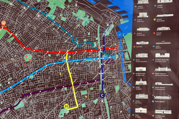 Buenos Aires Subway Map - Subte