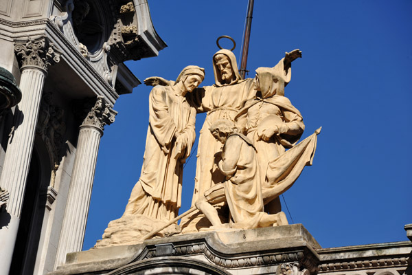 Statue over the central portal, Basilica of St. Francis, Buenos Aires