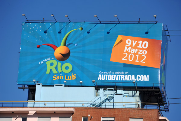 Carnival de Rio en San Luis - billboard in Buenos Aires